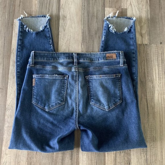 Paige Women's Verdugo Crop Raw Fringe Hem Size 29 Stretchy Skinny - Picture 8 of 10